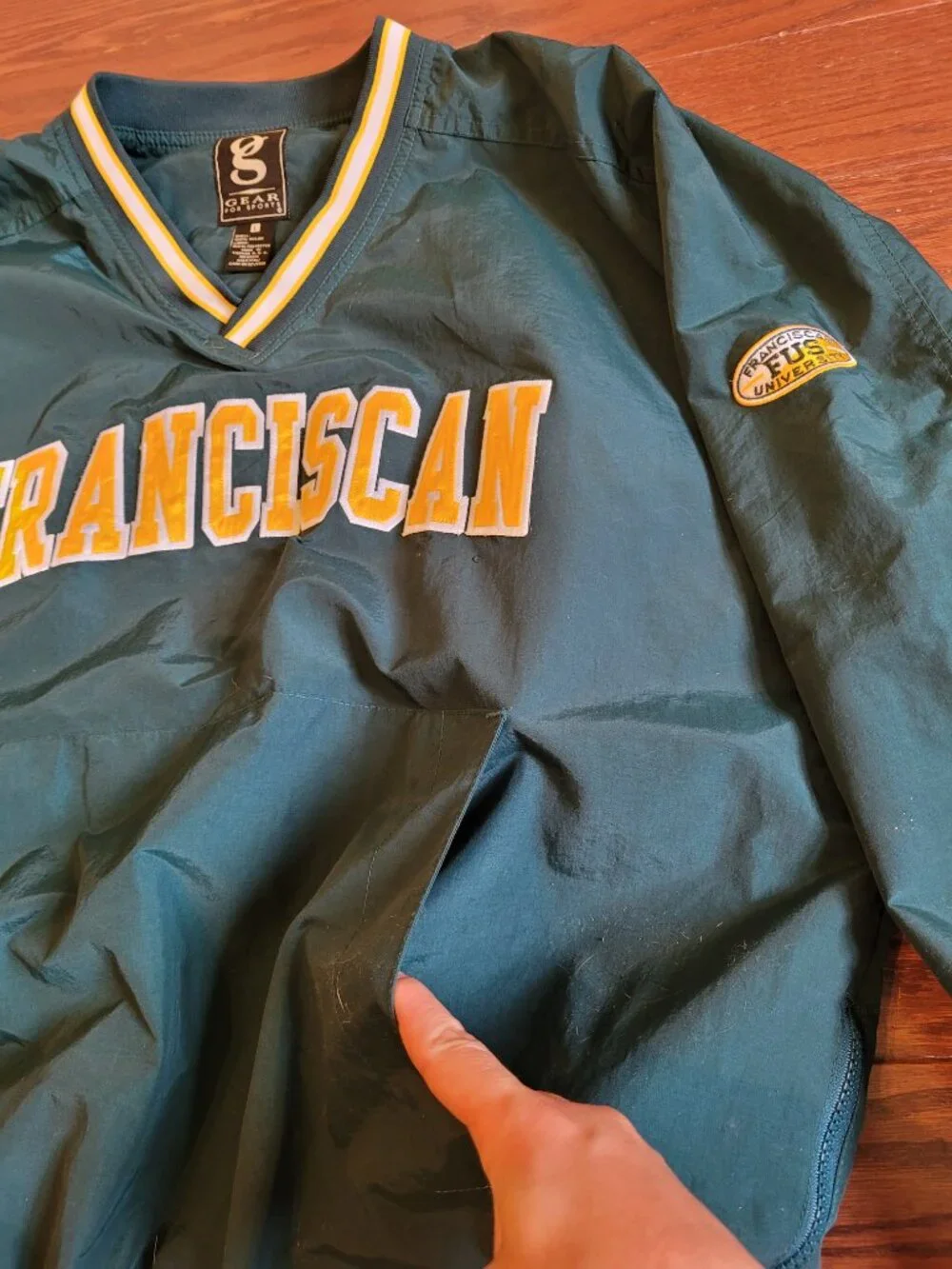 Vintage Gear For Sports Franciscan University pullover windbreaker  dark teal